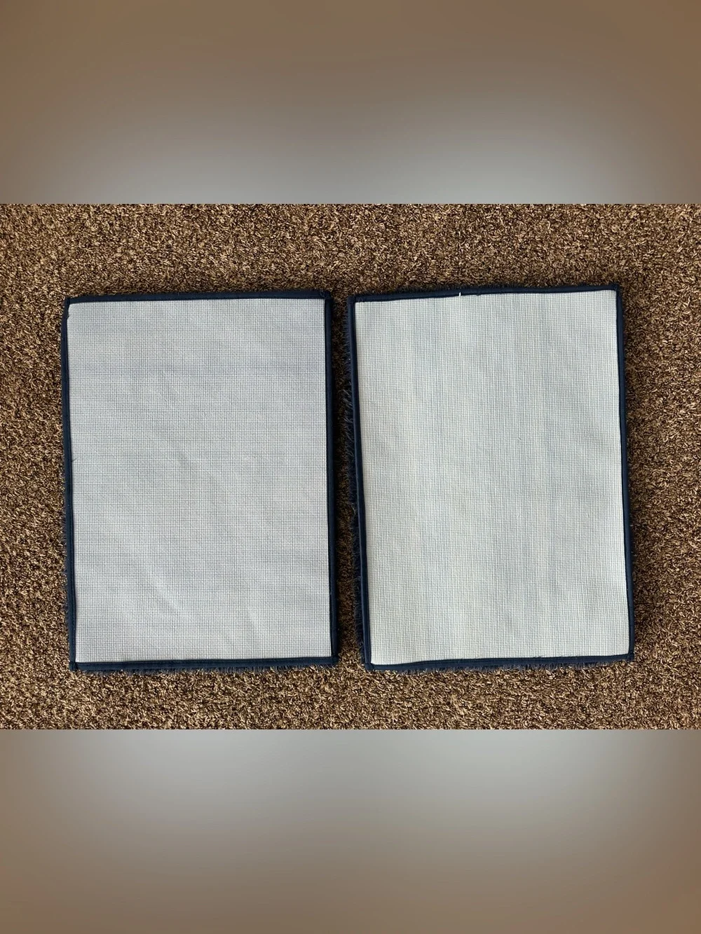 blue plush microfiber bathroom rugs - set of 4 (see photos for size)